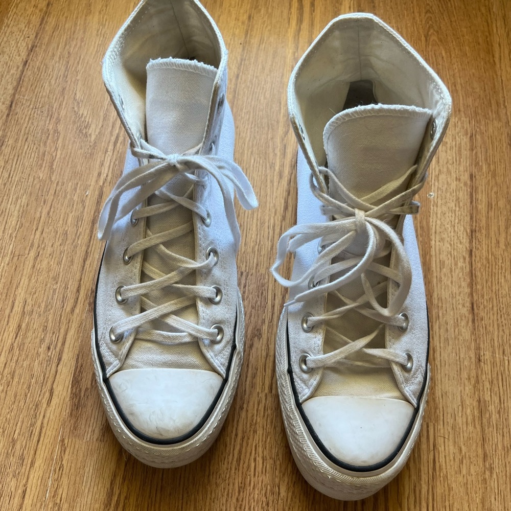 White platform converse
